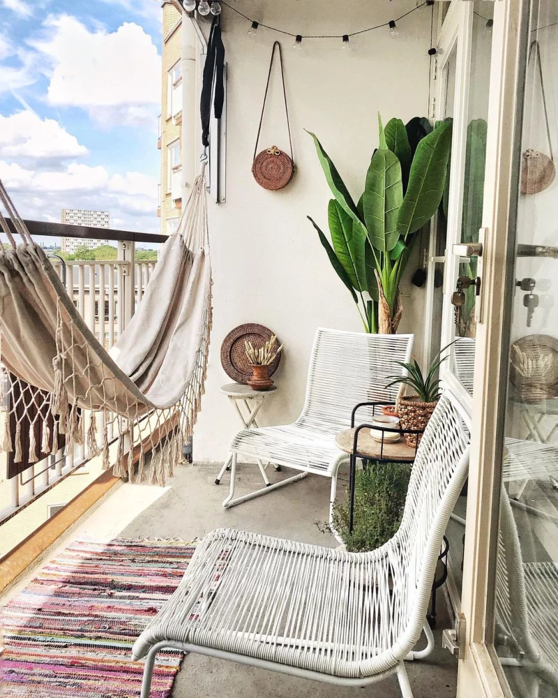 bohemien balkon hangmat macrame