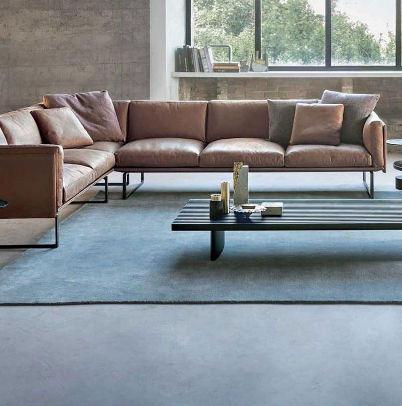 cognac leren bank cassina otto bank