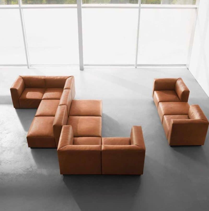 cognac leren bank walter knoll living landscape 730 bank