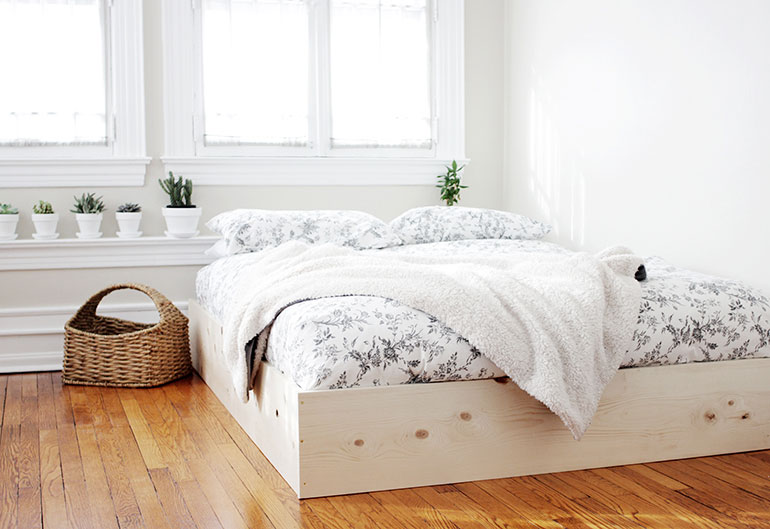 Leuk vinden draadloze weduwe Minimalistisch DIY houten bedframe | Inrichting-huis.com