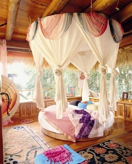 browser Exclusief zich zorgen maken Tropische slaapkamer met rond bed | Inrichting-huis.com